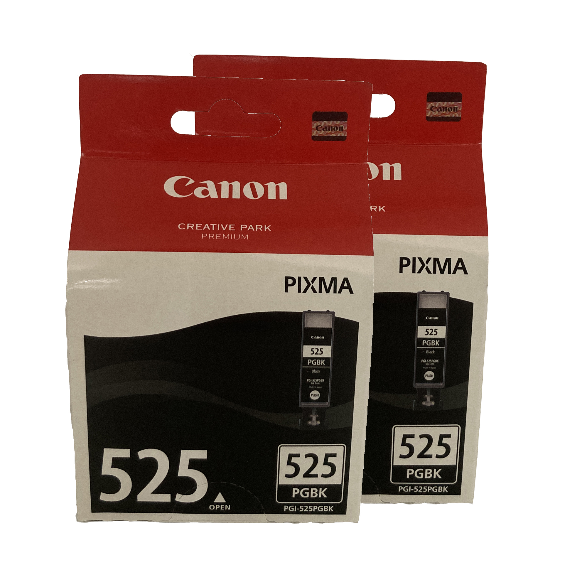 Auf dem Bild sehen Sie eine Canon PGI-525BK Tinte Schwarz (BK) 4529B010 Doppelpack